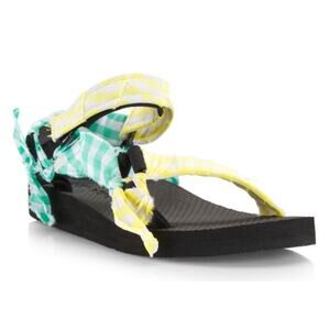 Arizona Love Womens Vichy Sandals EU 41 US 11 Blue Yellow Bandana NWOB